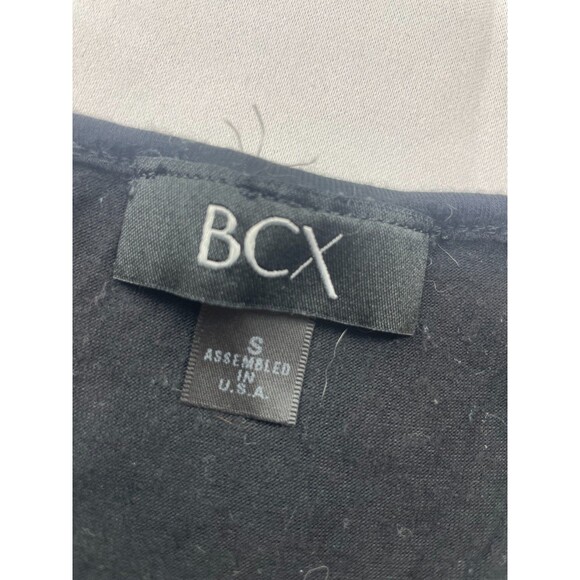 BCX Blouse Womens Small Black Metallic Striped Sleeveless Layered V-Neck - Picture 3 of 4